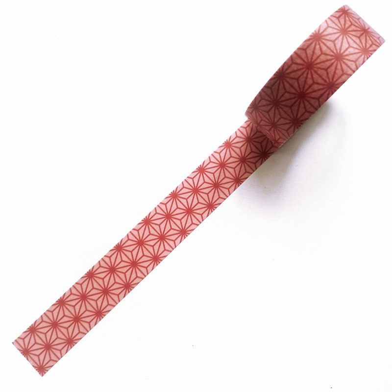 mt Wamon 和紙膠帶 15mm / 麻葉 粉x紅 (MT01K1936) / 限定款 - 紙膠帶/和紙/PET - 紙 紅色