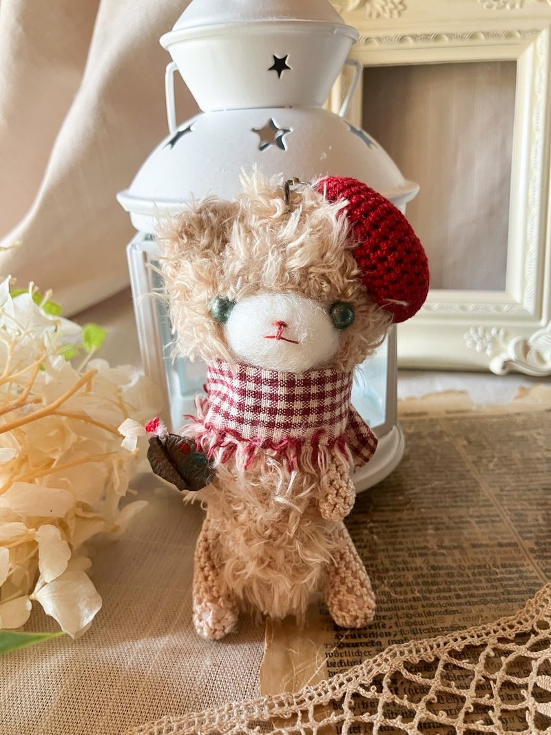 画家のくまさんのバッグチャーム - 公仔/玩偶 - 羊毛 咖啡色