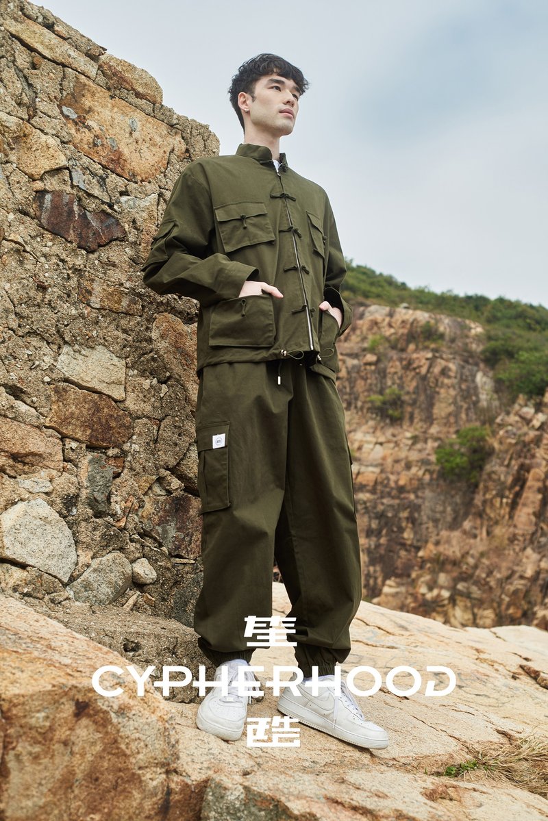 Cypherhood 軍服中山裝風衣 - 男夾克/外套 - 棉．麻 