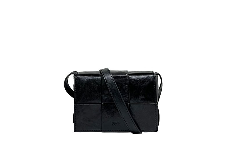 MAEVE woven crossbody bag-S - Messenger Bags & Sling Bags - Genuine Leather Black