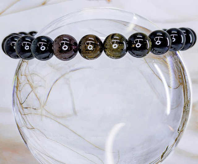 無限ループ【透明濃色 マルチカラー トルマリン】高品質7mm+ ミックス