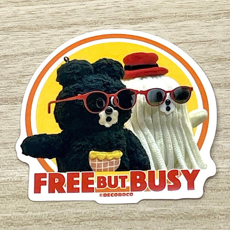 FREE BUT BUSY イケメンステッカー - 貼紙 - 其他材質 白色