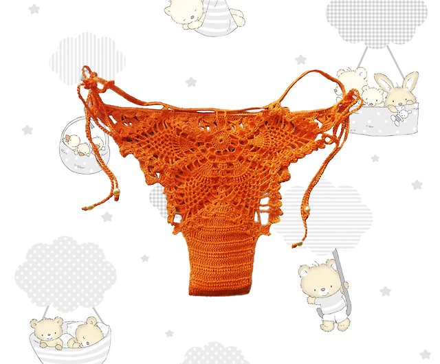 Crochet Underwear Briefs Gradations of Orange