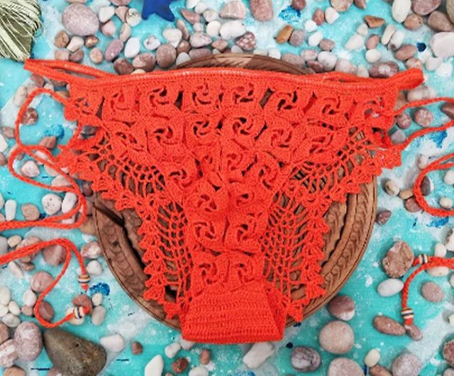 Crochet Underwear Briefs Gradations of Orange