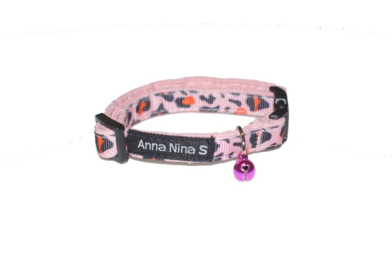 Pet collar cat fast shipping pink leopard print collar XS-M - Collars & Leashes - Cotton & Hemp 