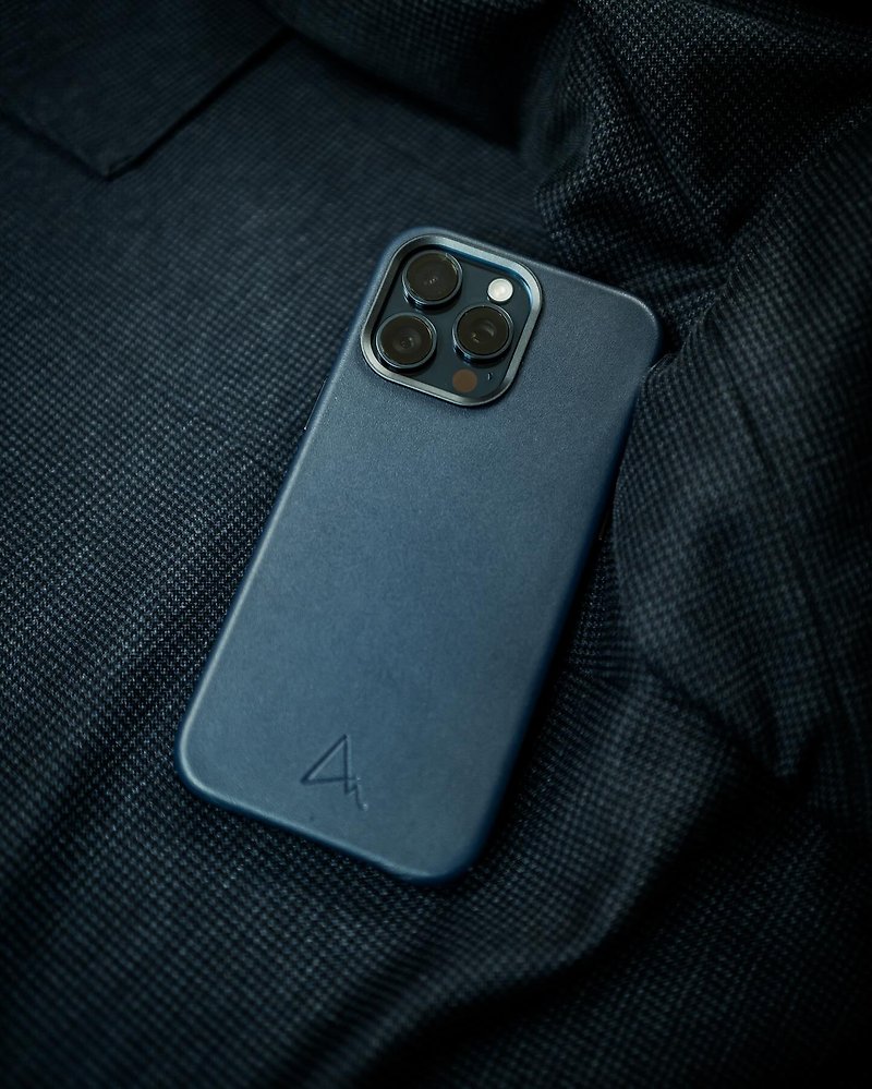 ARMOR iPhone 15系列全真皮 MagSafe 電話保護殼_海軍藍 - 手機殼/手機套 - 真皮 