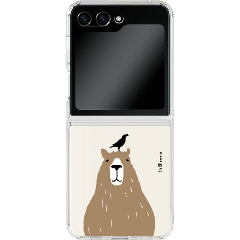 【預購】三星手機殼/Samsung Galaxy Z Flip5/動物園/水豚與八哥 - 手機殼/手機套 - 其他材質 透明