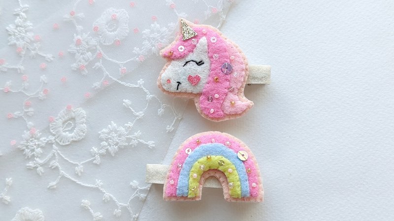 Kids unicorn hair clip rainbow barrette girl hair accessories - Baby Accessories - Other Materials 