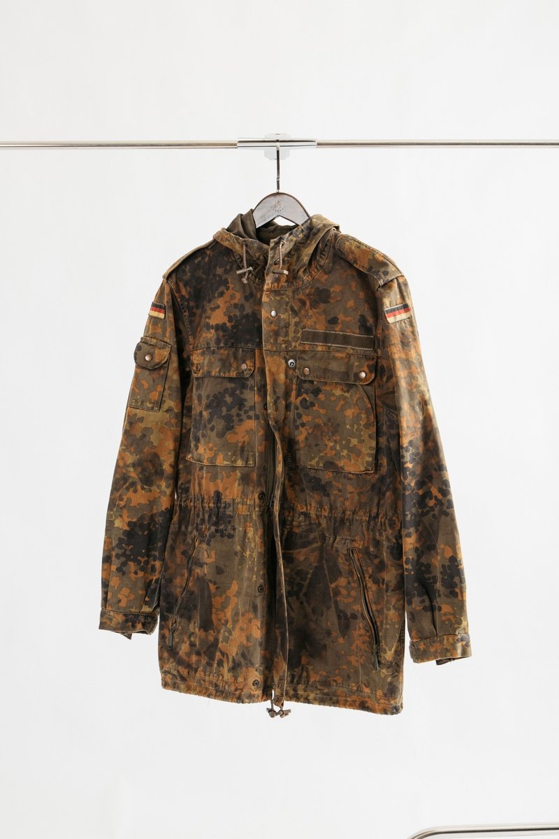 後染德軍 PARKA【初戀販賣所】E197 - 男夾克/外套 - 棉．麻 咖啡色