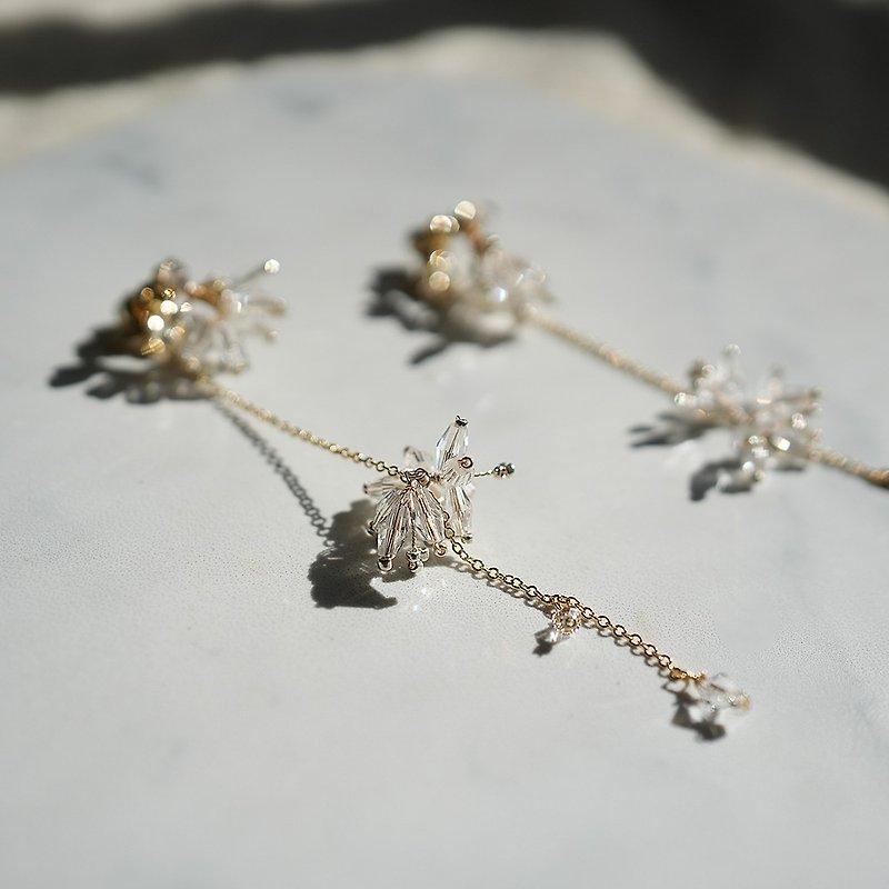 crystal millet flower - Earrings & Clip-ons - Crystal Transparent