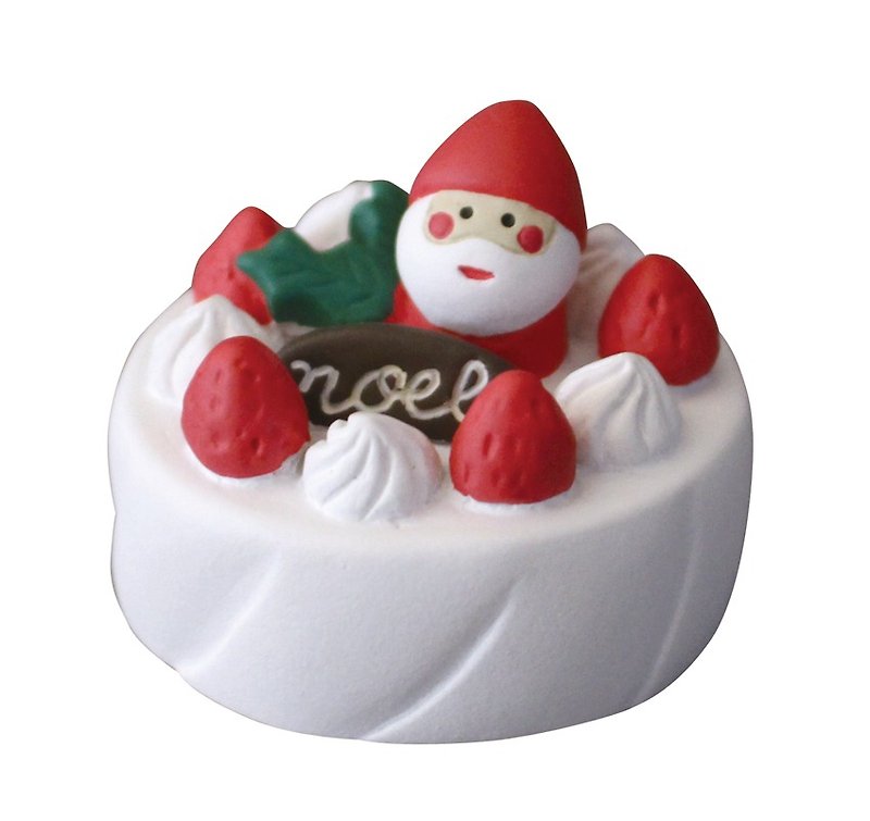 [Japan Decole] Christmas limited edition ornaments ★ concombre Santa Claus cream strawberry cake - ของวางตกแต่ง - วัสดุอื่นๆ ขาว
