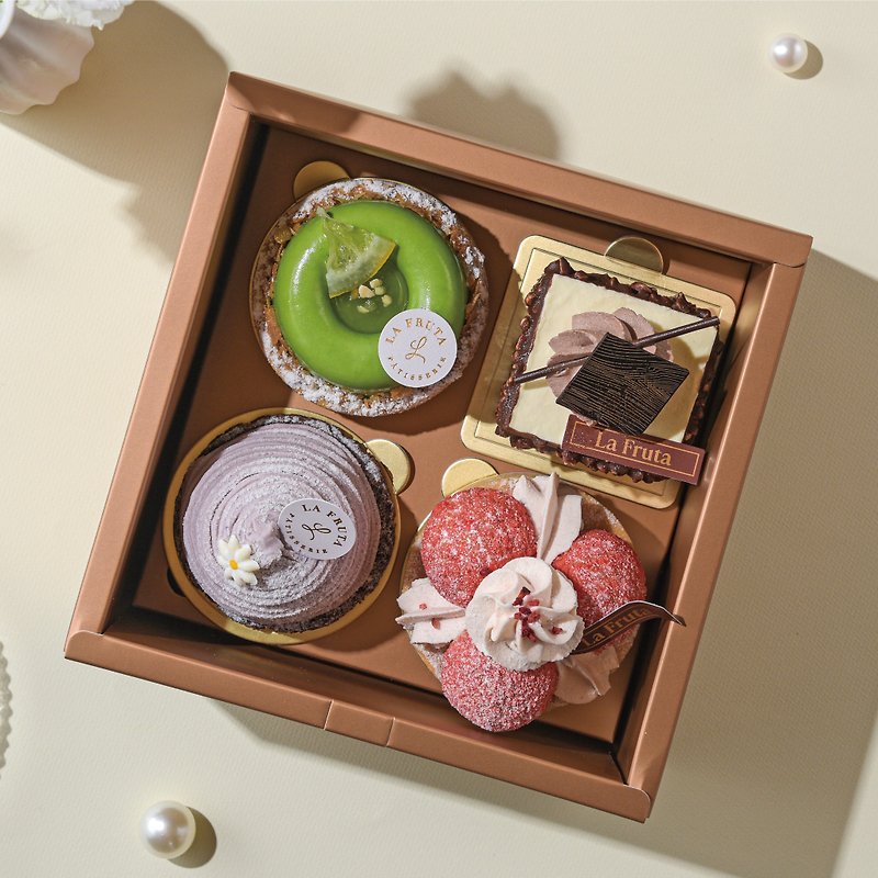 [La Fruta New Product] The best specially selected gift box. Collection small tower/3 inches/4 pieces - Savory & Sweet Pies - Fresh Ingredients Brown