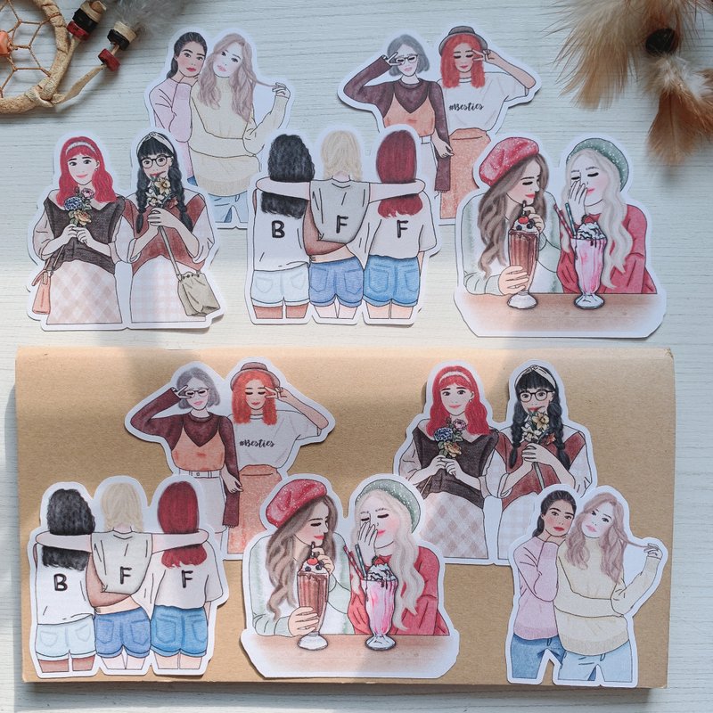 Besties Sticker - 貼紙 - 紙 