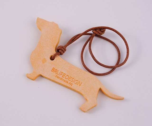 BRLIFEDESIGN 第一層牛革ダックスフント犬ペンダントバッグペンダント高級本革小物装飾革製品