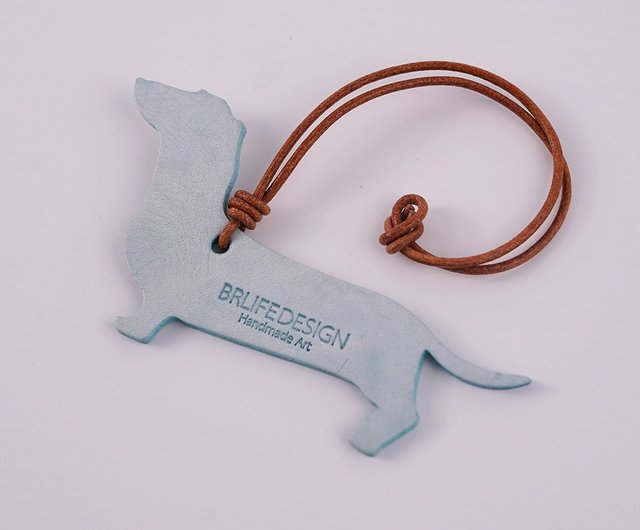 BRLIFEDESIGN 第一層牛革ダックスフント犬ペンダントバッグペンダント高級本革小物装飾革製品