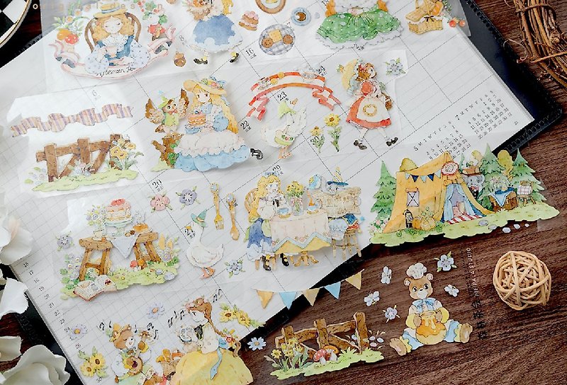 Forest Tea Party PET Washi Tape Shell Light 10m Roll - Washi Tape - Other Materials Yellow