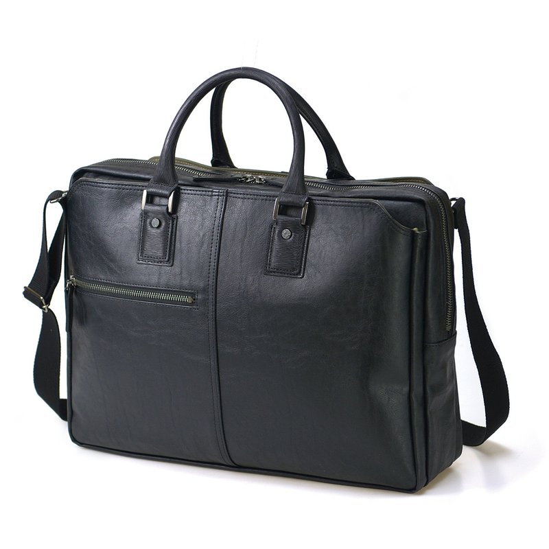 日本製 BAGGEX 暁 ブリーフケース3層式 23-0606 ブラック キャメル ネイビー made in japan かばんの町豊岡製 UNOFUKU - 公事包 - 人造皮革 黑色