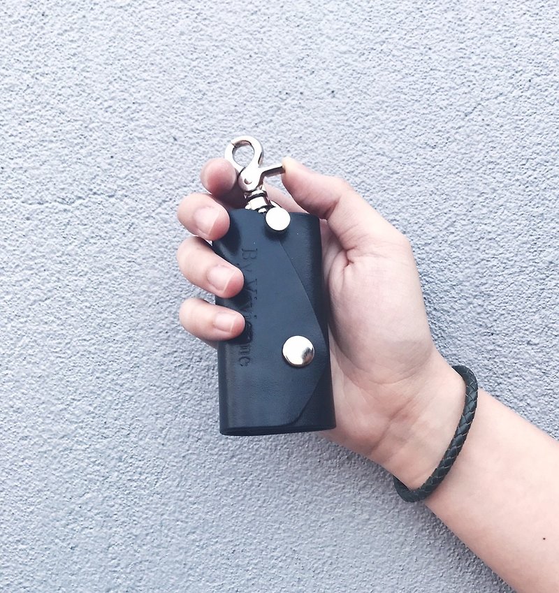 艸一田人Europe imported handmade leather key case | Father's Day gift - กระเป๋าเครื่องสำอาง - หนังแท้ 