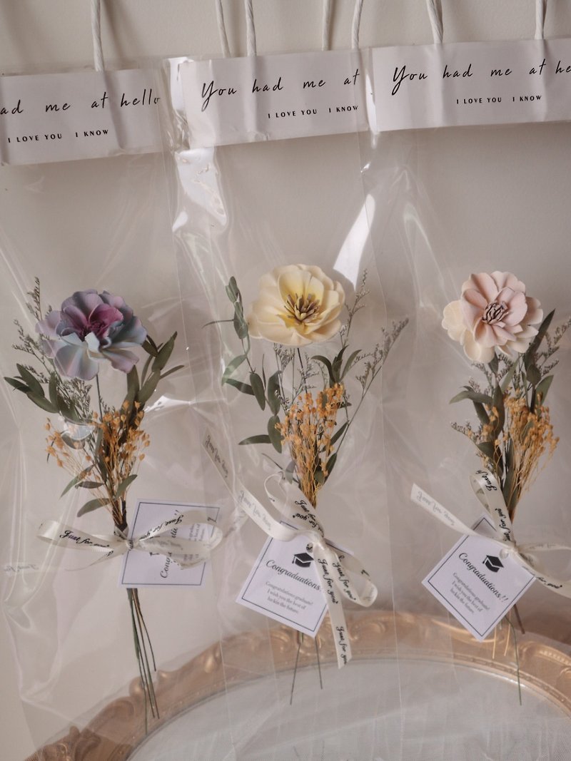 Dried diffused flower single bouquet of bag flowers (7 colors) graduation ceremony graduation flower birthday gift bouquet dried flowers - ช่อดอกไม้แห้ง - พืช/ดอกไม้ 