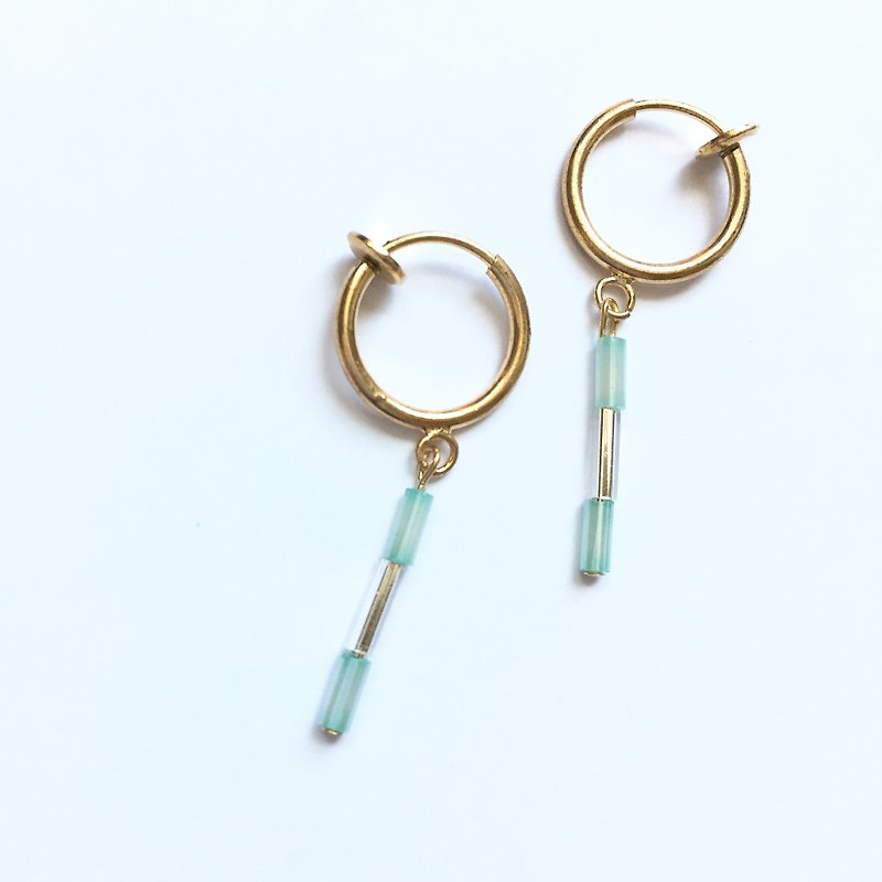 Close the needle / clip-on earrings - ต่างหู - เครื่องเพชรพลอย สีเงิน