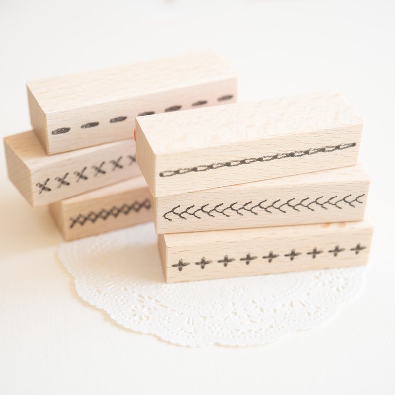 印章 - 刺繡針腳 - 印章/印台 - 橡膠 咖啡色