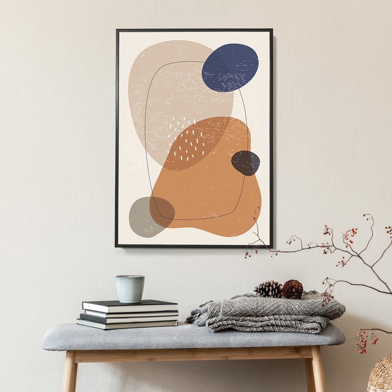 Geometry • Five color blocks II-Art printing, geometric art, minimalism - โปสเตอร์ - ผ้าฝ้าย/ผ้าลินิน หลากหลายสี