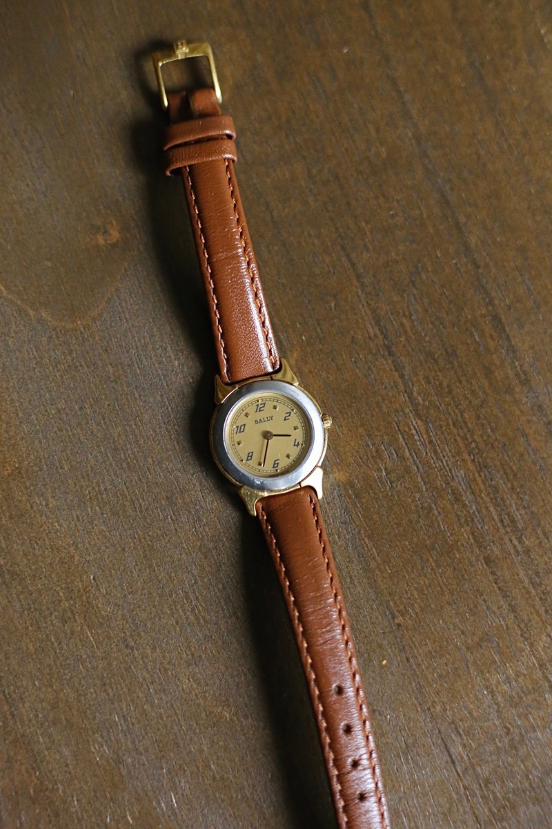Bally古董錶/中古錶/復古錶/手錶/Vintage Watch - 男錶/中性錶 - 真皮 咖啡色