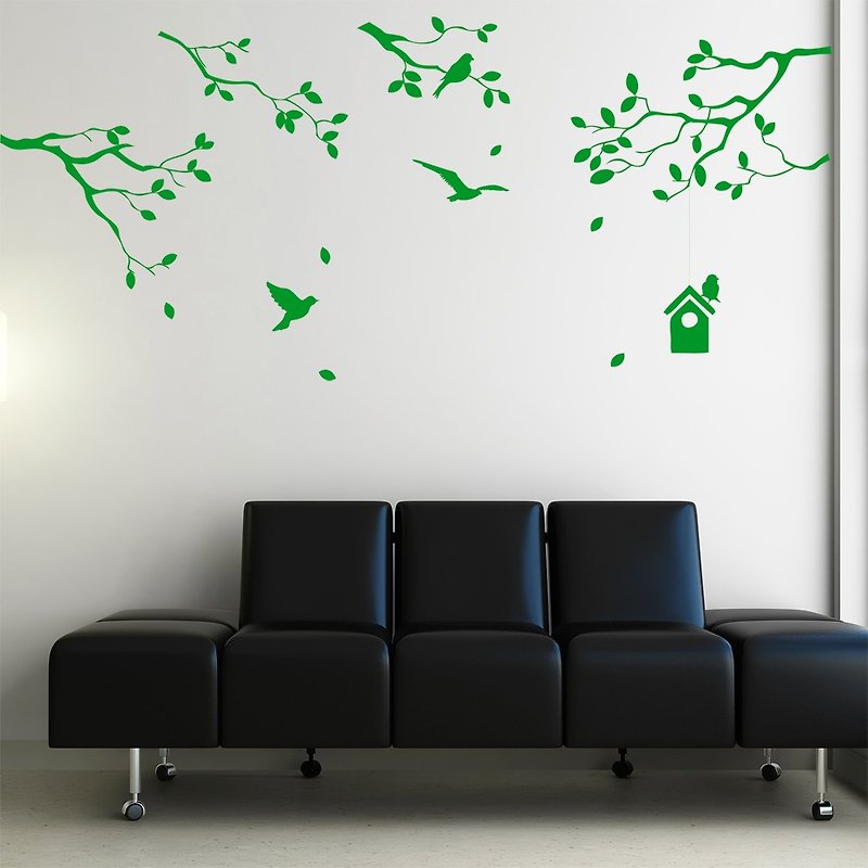 Smart Design Creative Seamless Wall StickerBirds and Trees (8 colors available) - Wall Décor - Paper Red
