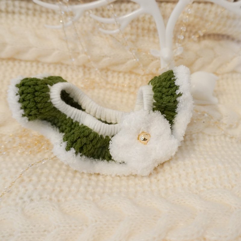 Christmas Flower (Green)/Christmas Scarf/Pet Scarf/Dog Scarf/Cat Scarf/Rabbit Scarf - Collars & Leashes - Cotton & Hemp 