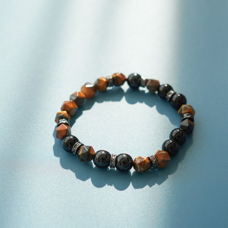 Natural Yellow Tiger Eye Obsidian 14KGF Bracelet - Bracelets - Crystal 