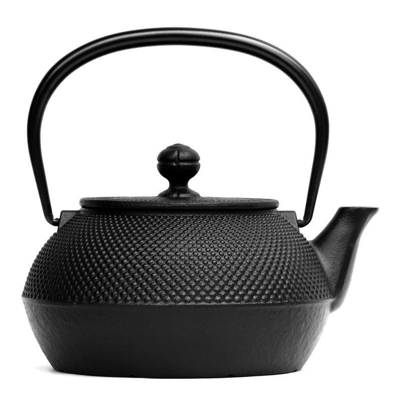 岩鑄 南部鐵器 鐵瓶 鐵壺 7型霰 0.9L IH對應 日本製 - 茶壺/茶杯/茶具 - 其他金屬 黑色
