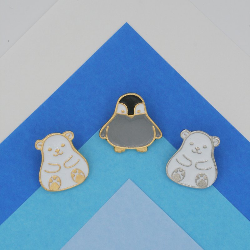 Arctic Animal Lapel Pin (Polar Bear; 2 colors option) - Brooches - Other Metals Gold