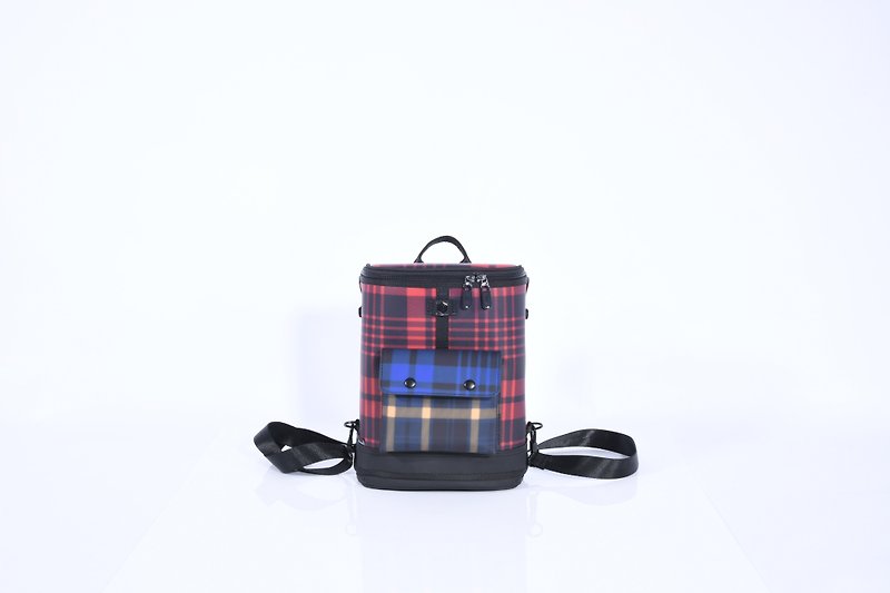 Captain Mini Tartan Scottish tricolor plaid travel backpack (mini) - Fitness Accessories - Other Materials Multicolor