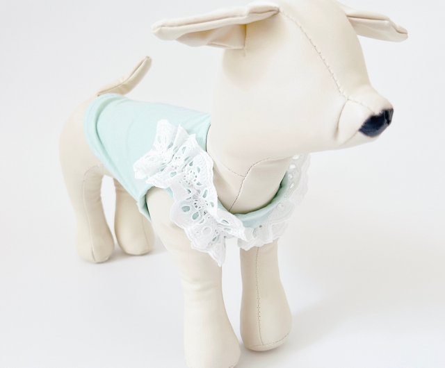 No.犬服ハンドメイド　フリル付きタンクトップ 新作 犬服 フリル タンクトップ かわいい おしゃれ 女の子 伸縮