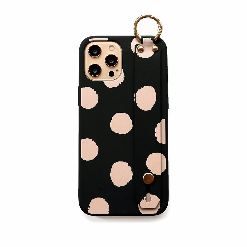 Black gold milk tea dot hand with mobile phone case - Phone Cases - Plastic Black