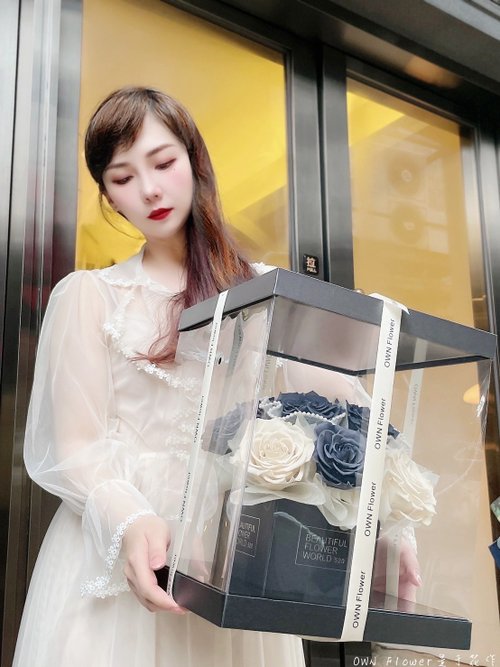 OWN Flower花藝設計 12朵/小香風永生花禮盒/厄瓜多玫瑰禮盒/永生花/不凋/情人節禮物