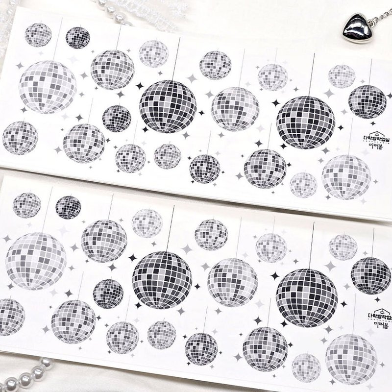 :mirror ball : Matte Transparent sticker - 貼紙 - 其他材質 