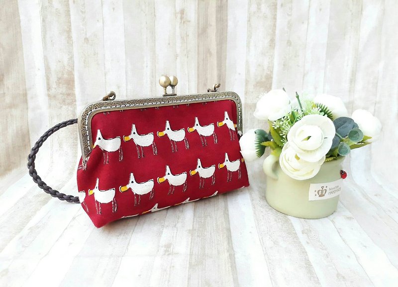 【Golden Crossbody Bag】 - Messenger Bags & Sling Bags - Cotton & Hemp Red