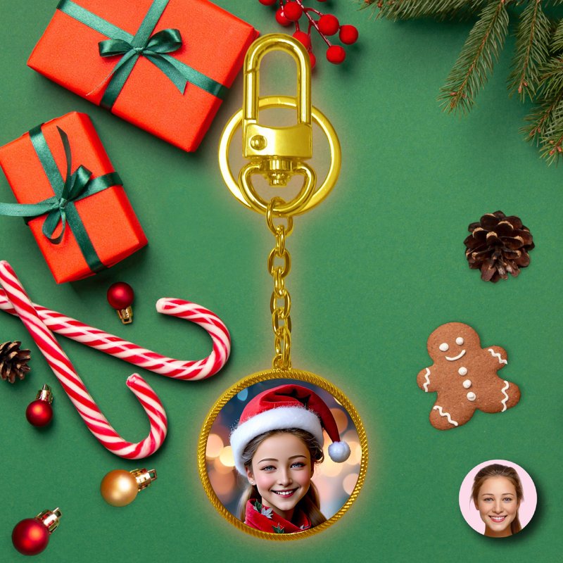 OneMe~Caricature Metal Key Holder(My Santa girl) - พวงกุญแจ - โลหะ 