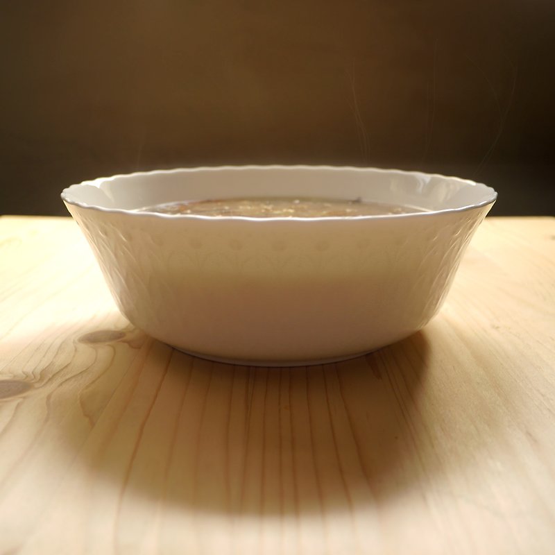 Silky White Bone China Round Salad Bowl Soup Bowl (22cm) - Bowls - Porcelain White