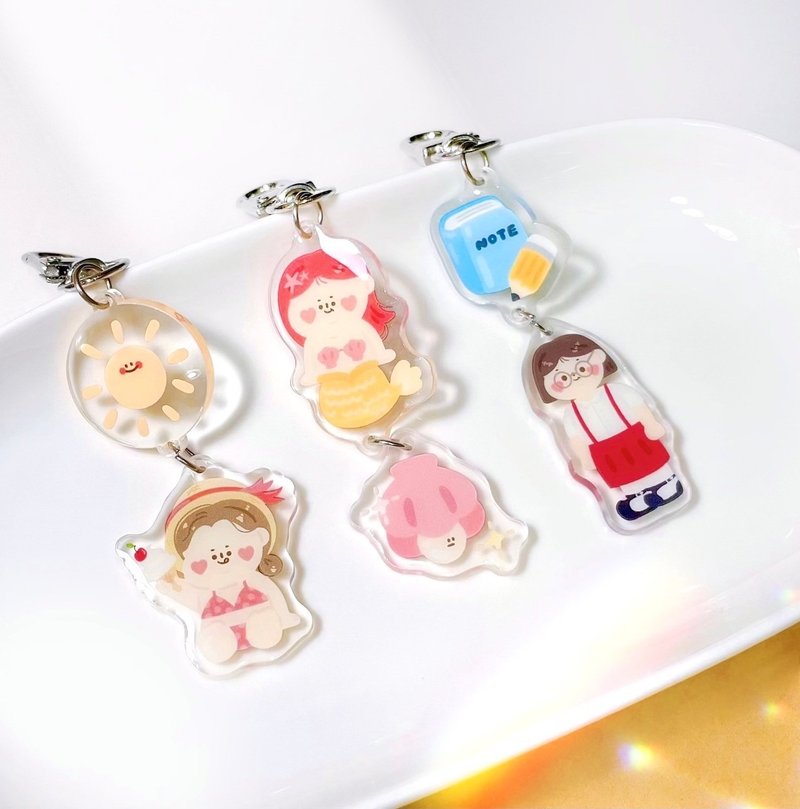 One bun/bao bun keychain (3 types in total) Epoxy Acrylic pendant - ที่ห้อยกุญแจ - วัสดุอื่นๆ 