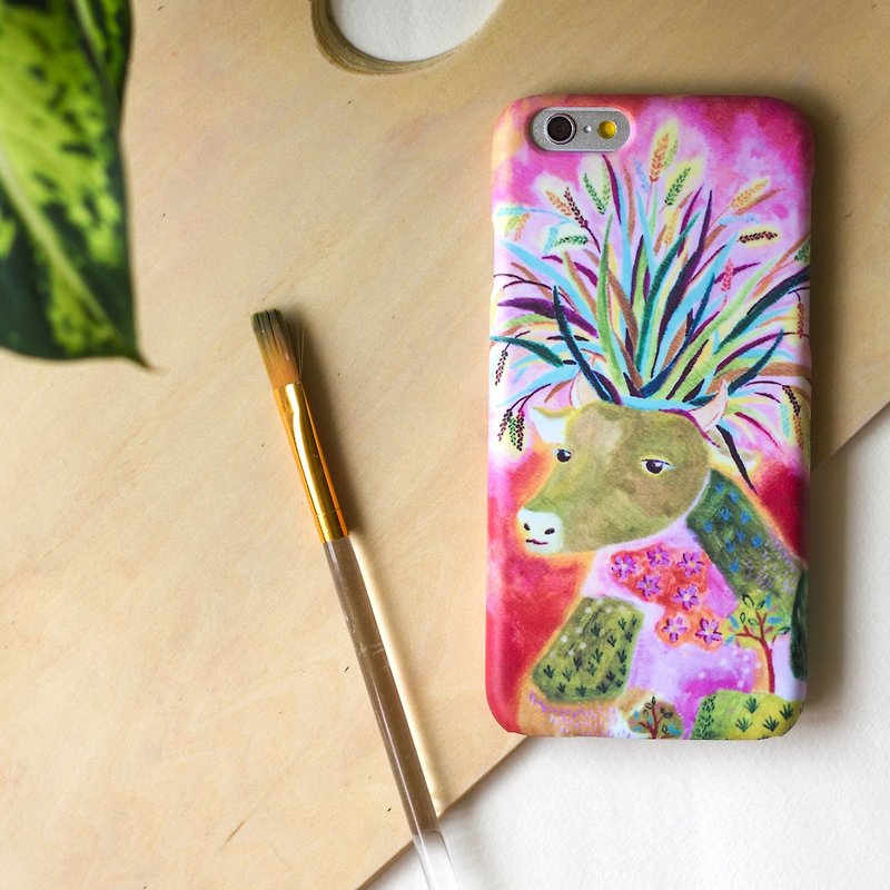 童趣森林妞妞小鹿. 磨砂硬殼(HTC, Samsung,Sony, LG,iPhone) - 手機殼/手機套 - 塑膠 粉紅色