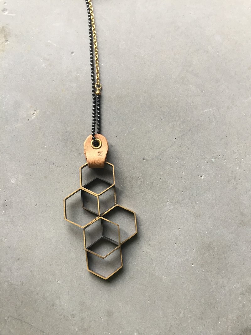 單一金工//空間系列//原色長項鍊 - 長項鍊 - 其他金屬 卡其色