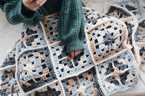 MU/s craft 毛線球牧場 手作材料包 編織一條復古花磚毯 含影片教學