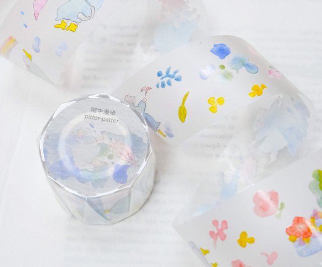 雨の中を歩く - 剥離紙付き PET 紙テープ | 3.5cm×10m