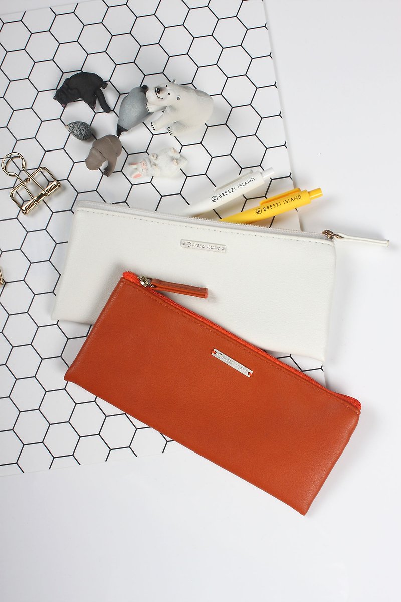 Bag I Go-Waterproof PU Universal Zipper Bag - กล่องดินสอ/ถุงดินสอ - เส้นใยสังเคราะห์ สีส้ม