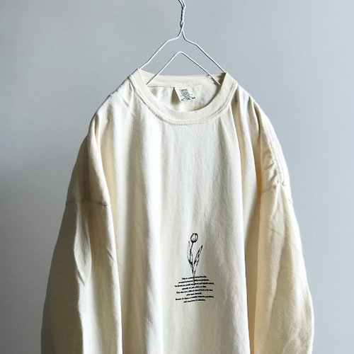 wagdog Garment dye long sleeve t-shirt / écru / unisex / TULIP