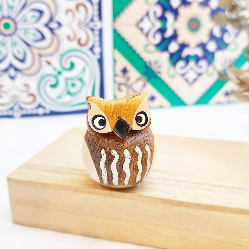 [Shaking Owl-Wooden Tumbler Decoration] So healthy - Items for Display - Wood Brown