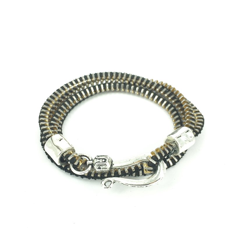 Special Collection-Distressed chain tooth rope bracelet - สร้อยข้อมือ - โลหะ สีเงิน