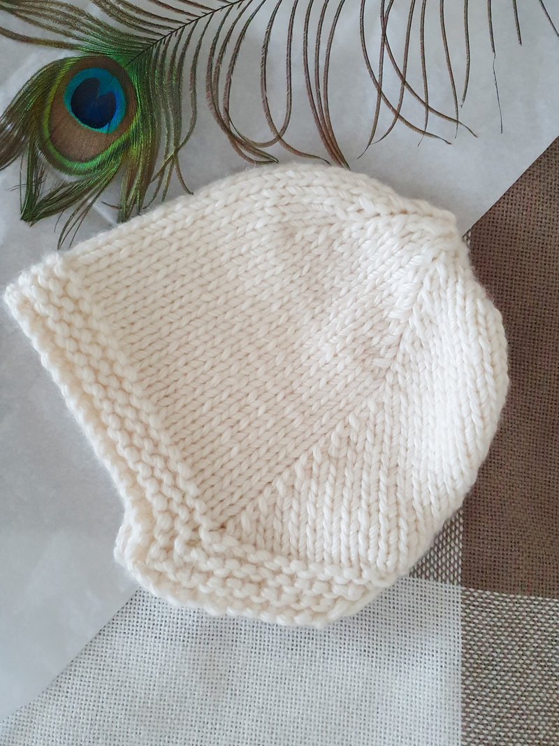 Handknit bonnet digital pattern, Easy knitting hat pattern, PDF knit pattern - 手工藝教學/工具書 - 其他材質 